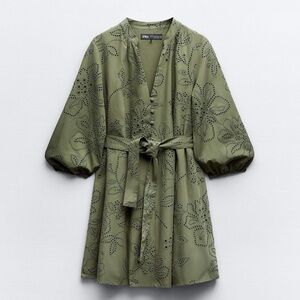 Zara Eyelet Embroidered Mini Dress